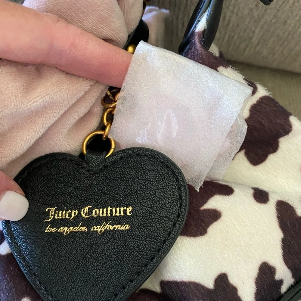 Juicy Couture Romance Cow Hobo Purse - Black & White